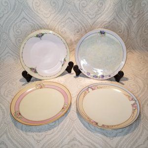 Antique Salad Plate 4pc Mismatched Set Meito China Japan H&Co Selb Bavaria OHME